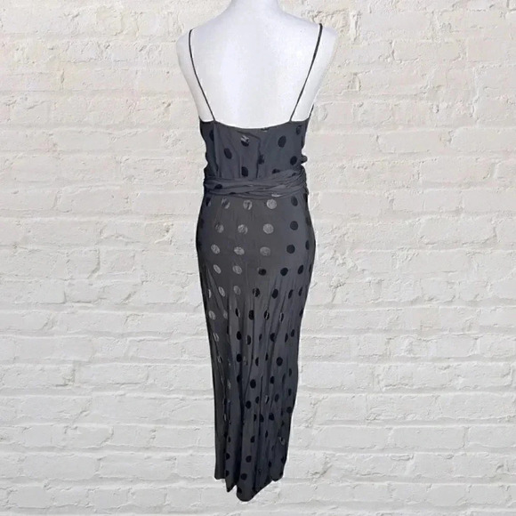 NWT Zara Black Polka Dot Midi Jacquard Dress Size XS - Picture 5 of 12